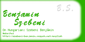 benjamin szebeni business card