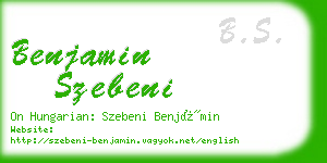 benjamin szebeni business card